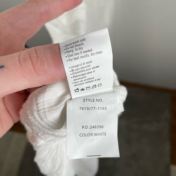 PAIGE Inesa Midi Dress White Coquette Minimalist Size L Party Wedding Guest - Picture 12 of 13